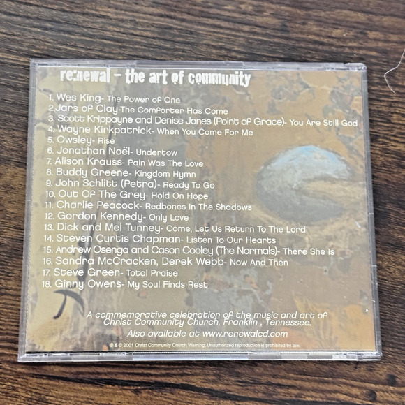 RE:NEWAL The Art Of Community 2001 VERY RARE Compilation CD of Christian Music! - Picture 2 of 4